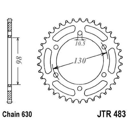 Reťazová rozeta JT JTR 483-33 33T, 630